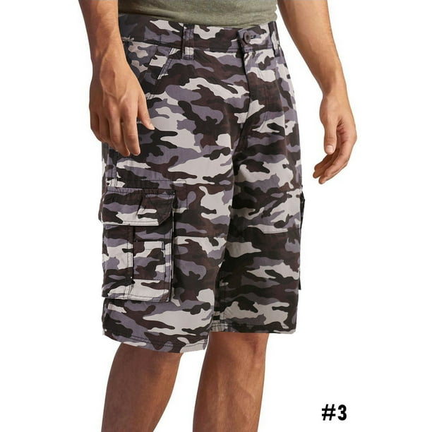 Wantdo Mens Belted Casual Slim Fit Military Cotton Cargo Shorts